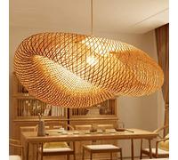 Vintage Chandeliers Natural Bamboo Lamps Braided Chandeliers Simple and Creative Adjustable Length E27 Energy Saving Lamps Restaurant Allée Room Warm Chandeliers,50cm
