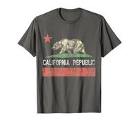 Vintage Charcoal California Republic Retro Bear Flag Gift T-Shirt