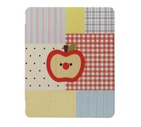 Vintage Check Plaid Apples Case Compatible with iPad 9th 8th 7th Generation 10.9 Inch 2021/2019/2018,Funny Cover with Trifold Stand + Pencil Holder for Boys Girls,iPad Air6 11inch 2024