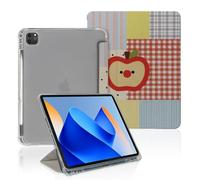 Vintage Check Plaid Apples Case Compatible with iPad 9th 8th 7th Generation 10.9 Inch 2021/2019/2018,Funny Cover with Trifold Stand + Pencil Holder for Boys Girls,iPad Pro 11inch 2024