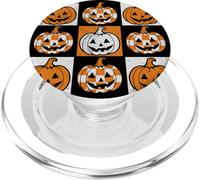 Vintage Checkerboard Jack-O-Lanterns Pumpkins Halloween PopSockets PopGrip for MagSafe