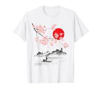 Vintage Cherry Blossom Sakura Japanese Art, Sakura Value Graphic T-Shirt, Men, White, L