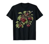 Vintage Cherry Branch Red Aesthetic Cherries Summer Fruit T-Shirt