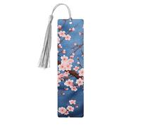 Vintage Cherry Flower Bookmark Plum Blossom Wooden Bookmark with Tassel Book Mark for Women Men Reading Page Markers Gifts for Book Lovers