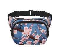 Vintage Cherry Flower Double Layer Waist Bag Pack Plum Blossom Bum Bag Fanny Pack for Men Women, Adjustable Belt Bag for Travel Hiking Running Cycling Festival