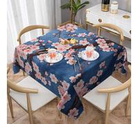 Vintage Cherry Flower Square Tablecloth 145x145 cm Plum Blossom Table Clothes Indoor Outdoor Washable Table Covers for Kitchen Wedding Restaurant Buffet Party Decor
