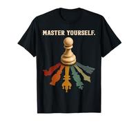 Vintage Chess Lover Master Yourself Chess Player Mens Boy T-Shirt