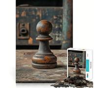 Vintage Chess Pawn 1000-piece Jigsaw Puzzles Brain Training Fun Tight Interlock No Gaps Bonding Activity for Loved Ones (38x52cm)