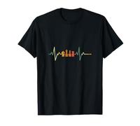 Vintage Chess Player Gift Heartbeat Chess Pieces Chess T-Shirt