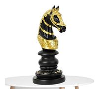 Vintage Chess Statue Decorative Piece - Chess Pieces Statue Sculpture, King Queen War Horse Home Decor | Art, Contemporary Retro Ornament, Resin Figure, Crafts, King, Queen, War Past