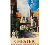 Vintage Chester British Railways Travel Poster Wall Art Print | (A5 147 x 210mm)