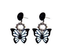 Vintage Chic Butterfly Earrings - Black Sweet Edgy Openwork Butterfly Earrings Versatile Jewelry for Party Date Vacation Gift for Her