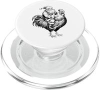 Vintage Chicken Christmas - Santa Riding Xmas Crazy Rooster PopSockets PopGrip for MagSafe