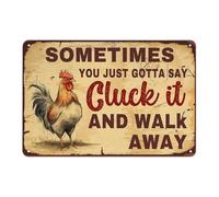 Vintage Chicken - Cluck It Aluminium Metal Tin Sign Tin Poster Wall Are Decor New 5.5x8