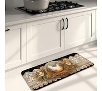Vintage Chicken Design Kitchen Mats for Floor, Rustic Farmhouse Soft Mats, Cushioned Comfort Washable Non Slip Decor Rugs for Sink, Laundryroom 16x47 Inch