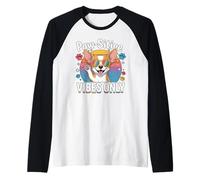 Vintage Chihuahua Paw-sitive Vibes Only Cute Dog Lover Raglan Baseball Tee