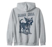 Vintage Chihuahua 'Raise Hell' Barking Chihuahua Zip Hoodie