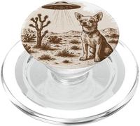 Vintage Chihuahua UFO Wild West Funny Cowboy PopSockets PopGrip for MagSafe