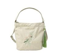 Vintage Chinese Floral Embroidery Zipper Handbag - Elegant Hanfu Shoulder Bag for Women, Coin Purse(Color6)
