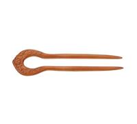 Vintage Chinese Hair Chopsticks U Shaped Peach Wood Hairpin for Thick Hair | Traditional Retro Style, Smooth Polished Grain, Quick Updo Creation, for French Twists, Dancers
