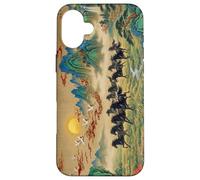 Vintage Chinese Landscape Black Horses Feng Shui Art Case for iPhone 16 Plus