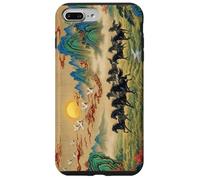 Vintage Chinese Landscape Black Horses Feng Shui Art Case for iPhone 7 Plus/8 Plus
