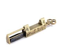 Vintage Chinese Lock Antique Old Flower Bird Padlock with Key for Cabinet Jewelry Box Drawer Suitcase