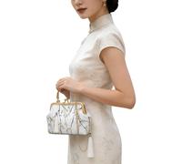 Vintage Chinese Qipao Styles Handbag Embossed Design Three Carrying Methods Handheld Shoulder Crossbody Bag for Women Chinese Vintage Bag
