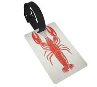 Vintage Chinese Red Lobster Luggage Tags Name Id Label Suitcase Tags, Ideal for Travel Cruise Backpacks Bag