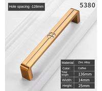 Vintage Chinese Style Antique Brass Hardware European Style Garden Cabinet Handle Cabinet Knob Door Pull Drawer Hardware(5380-128-Coffee)
