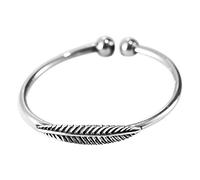 Vintage Chinese Style Bracelet S999 Sterling Silver Bracelet Hanqing Leaf Open Bracelet Female Temperament Forest Art Sterling Silver Bracelet Jewelrybracelet, LJBLEUSK