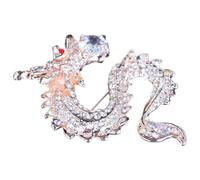 Vintage Chinese Style Dragon Brooch Pin for Coats and Shawls | Alloy Finish, One Brooch Pack, Adjustable Fit, Secure Hold for Family Party and Evening Wear