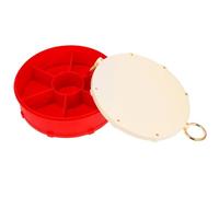Vintage Chinese Style Drum Candy Server with Lid, PP Snack Tray | Organized Serving for Snacks and Dried Fruits, Easy to Clean, Home and Office Use
