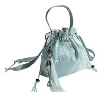 Vintage Chinese Style Flower Embroidery Crossbody Bag for Women | Hanfu Inspired Drawstring Bucket Handbag(Color6)