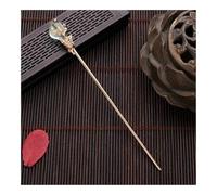 Vintage Chinese Style Hanfu Hair Chopsticks Hairpin Women Metal Glaze Hair Fork Woman Jewelry Hair Clip(Golden Blue Crystal)