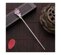 Vintage Chinese Style Hanfu Hair Chopsticks Hairpin Women Metal Glaze Hair Fork Woman Jewelry Hair Clip(Silver Amethyst)