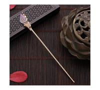 Vintage Chinese Style Hanfu Hair Chopsticks Hairpin Women Metal Glaze Hair Fork Woman Jewelry Hair Clip(Golden Jade Crystal)