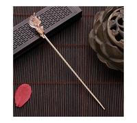 Vintage Chinese Style Hanfu Hair Chopsticks Hairpin Women Metal Glaze Hair Fork Woman Jewelry Hair Clip(Golden Rose Quartz)
