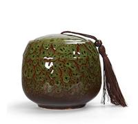 Vintage Chinese Style Storage Jars Tea Tins Cans Canister Ceramic Tea Jar Sealed Lids Home Kitchen Dining Decoration (Green)