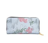 Vintage Chinese Styles Long PU Leather Wallet with Multiple Card Slots and Zippers Design Card Holder Phone Pouches Travel Wallet Organizers