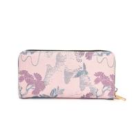 Vintage Chinese Styles Long PU Leather Wallet with Multiple Card Slots and Zippers Design Card Holder Phone Pouches Travel Wallet Organizers