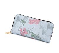 Vintage Chinese Styles Long PU Leather Wallet with Multiple Card Slots and Zippers Design Holder Phone Pouches PU Leather Business Holder, Blue, Mass Beauty