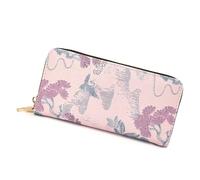 Vintage Chinese Styles Long PU Leather Wallet with Multiple Card Slots and Zippers Design Holder Phone Pouches PU Leather Business Holder, B, Mass Beauty
