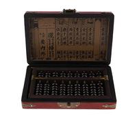Vintage Chinese Wooden Bead Arithmetic Abacus with Box Ancient Calculator