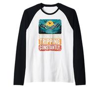 Vintage Christian Bible Walking By Faith Tripping Constantly Raglan Baseball Tee