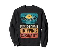 Vintage Christian Bible Walking By Faith Tripping Constantly Sweatshirt