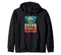 Vintage Christian Bible Walking By Faith Tripping Constantly Zip Hoodie
