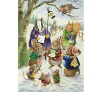 Vintage Christmas Card Woodland Animal Carol Singers - Beautiful Nostalgic Card