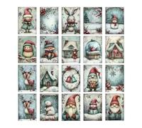 Vintage Christmas Cards | 20-Piece Snow Theme Party Favors,Vintage Dwarf Animal Holiday Postcard | for Celebration Party Seasonal Holiday Crafting Collection Winter Wishes