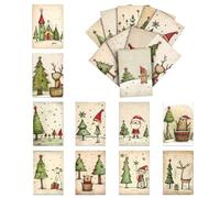 Vintage Christmas Cards | Pack of 20 Matte Festive Postcards | Loving Christmas Greetings for Workplace School Celebration Business Meeting | Seasonal Holiday Occasions